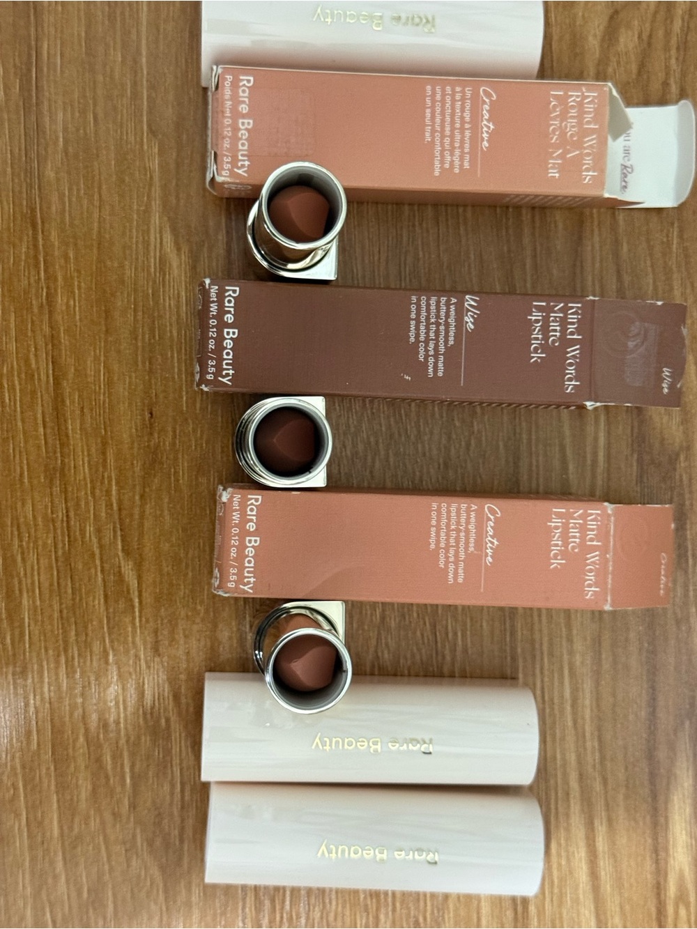 Rare Beauty Kind Words Matte Lipstick — Nude, Warm Brown, Peachy Nude Trio - Picture 2 of 3